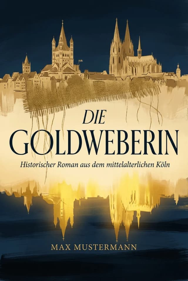 KI-generiertes Buchcover: Historisch – Die Goldweberin