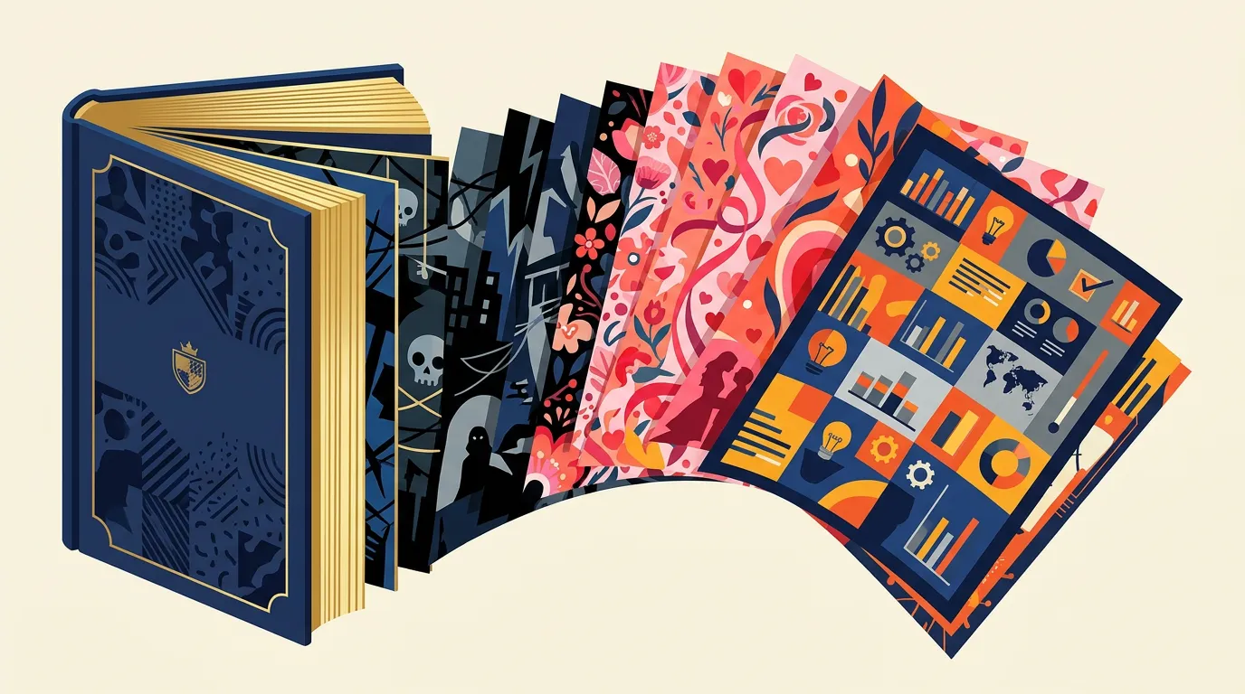 Genre-spezifische Design-Regeln: Typische Farben, Typografie und Motive für die wichtigsten Buchgenres