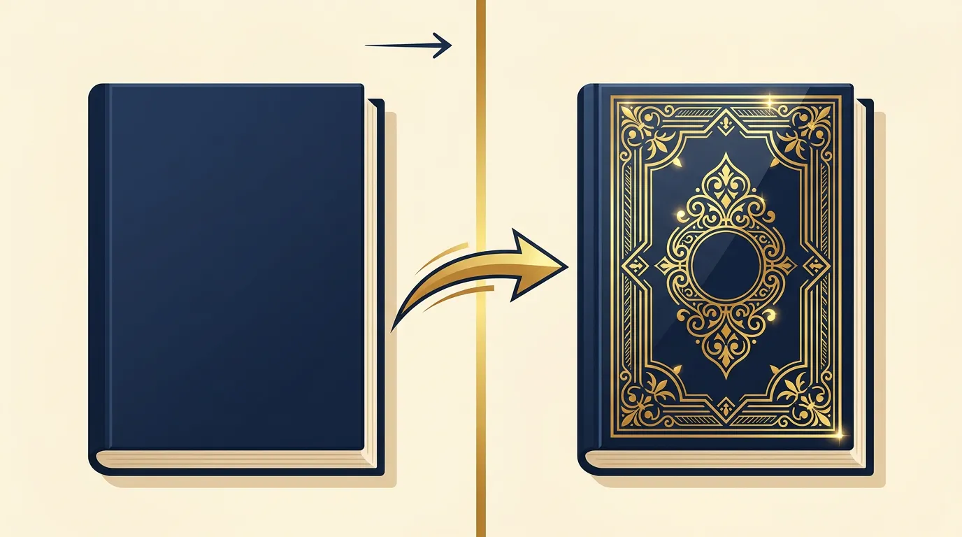 Vorher-Nachher-Vergleich: Amateur-Cover vs. regelbasiertes Design