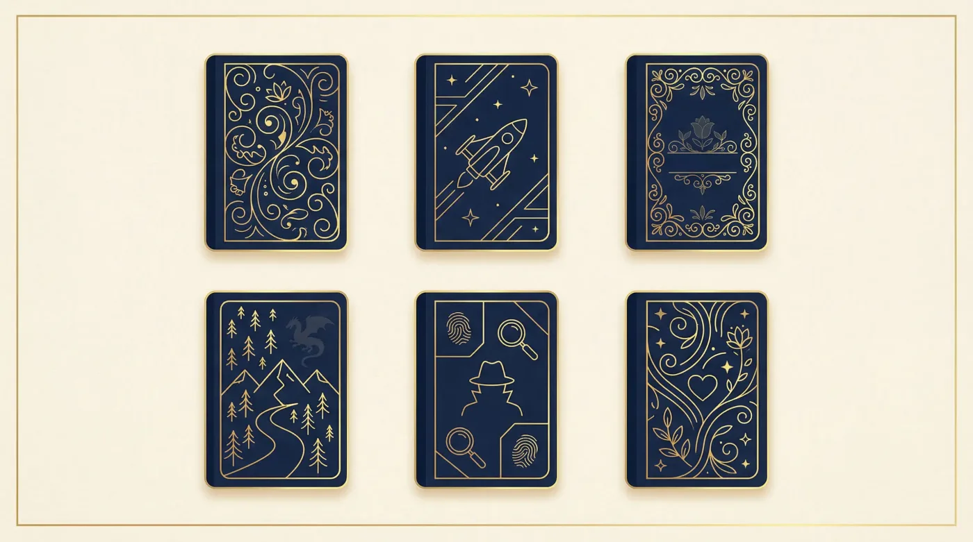 Buchcover-Vorlagen nach Genre